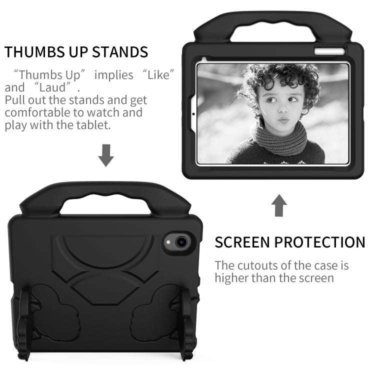 For iPad mini 6 / mini 2024 Children EVA Shockproof Tablet Case with Thumb Bracket(Black) - iPad mini 6 Cases by PMC TechLife | Online Shopping South Africa | PMC TechLife | Buy Now Pay Later Mobicred