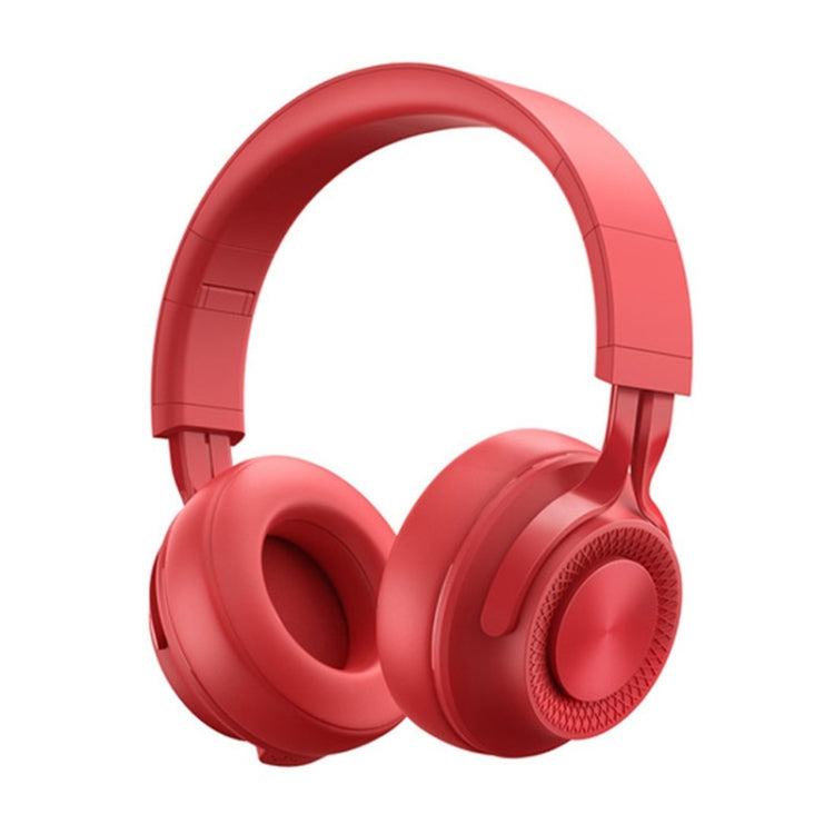 P1 Wireless Bluetooth 5.0 Stereo Soft Leather Earmuffs Foldable Headset Built-in Mic for PC / Cell Phones(Red) - free shipping - PMC TechLife - Order now!