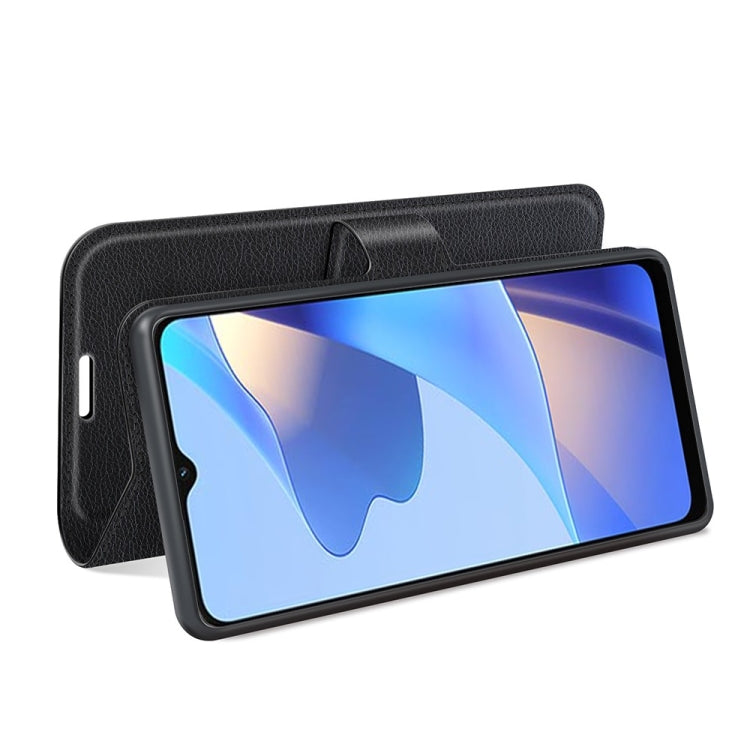 For OPPO A16 Litchi Texture Horizontal Flip Protective Case with Holder & Card Slots & Wallet(Black) - OPPO Cases by PMC TechLife | Online Shopping South Africa | PMC TechLife