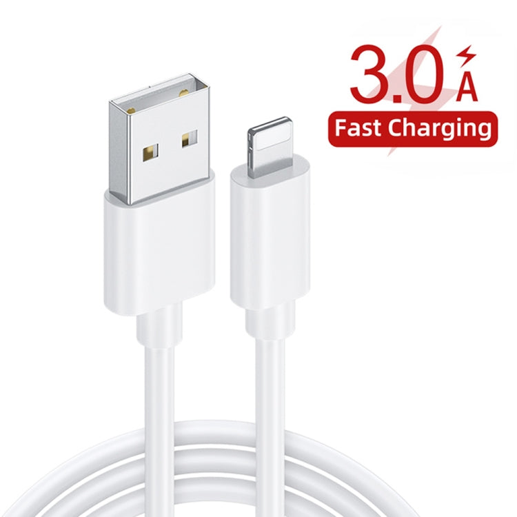 F002C QC3.0 USB + USB 2.0 LED Digital Display Fast Charger with USB to 8 Pin Data Cable, US Plug(White) - USB Charger by PMC TechLife | Online Shopping South Africa | PMC TechLife | Buy Now Pay Later Mobicred
