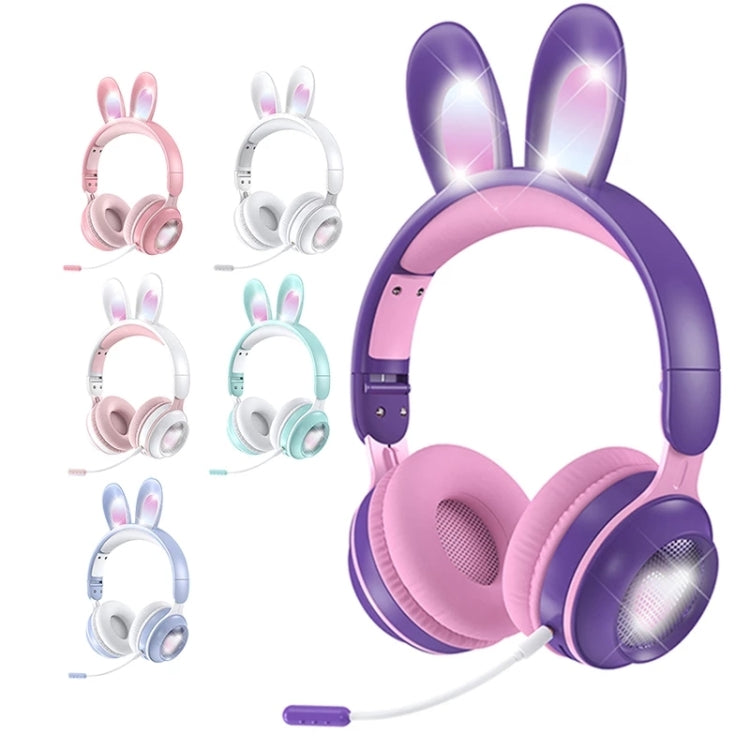 KE-01 Rabbit Ear Wireless Bluetooth 5.0 Stereo Music Foldable Headset with Mic For PC(Pink) - Headset & Headphone by PMC Jewellery | Online Shopping South Africa | PMC Jewellery