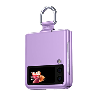 For Samsung Galaxy Z Flip3 5G Skin Feel Folding Phone Case with Drawstring Key Chain(Purple) - Galaxy Phone Cases by PMC Jewellery | Online Shopping South Africa | PMC Jewellery