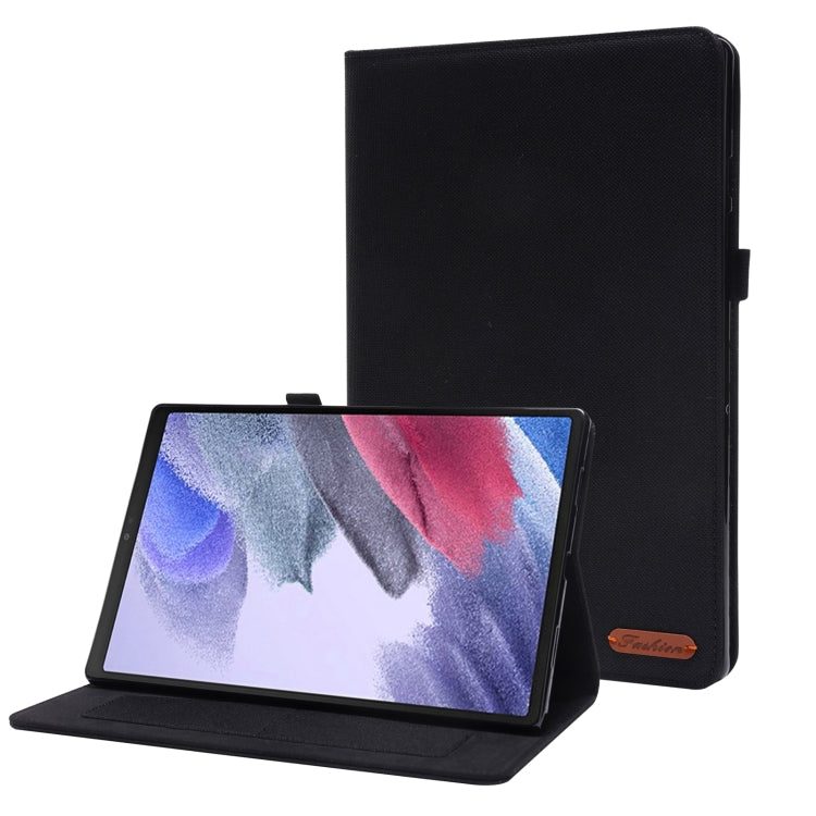 For Samsung Galaxy Tab A8 10.5 2021 Horizontal Flip Fabric PU Leather Tablet Case with Card Slots & Holder(Black) - Other Galaxy Tab PC by PMC Jewellery | Online Shopping South Africa | PMC Jewellery