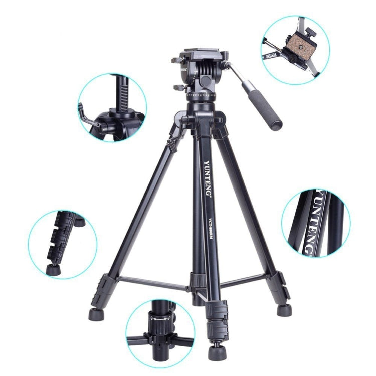 YUNTENG VCT-880 Aluminum Alloy Tripod Mount with Three-Dimensional Tripod Head - Tripods by YUNTENG | Online Shopping South Africa | PMC Jewellery | Buy Now Pay Later Mobicred