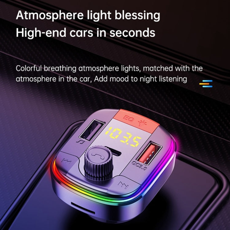 T832 Car Bluetooth FM Transmitter Colorful Light MP3 Player Powerful Quick Charger QC3.0 - Bluetooth Car Kits by PMC Jewellery | Online Shopping South Africa | PMC Jewellery