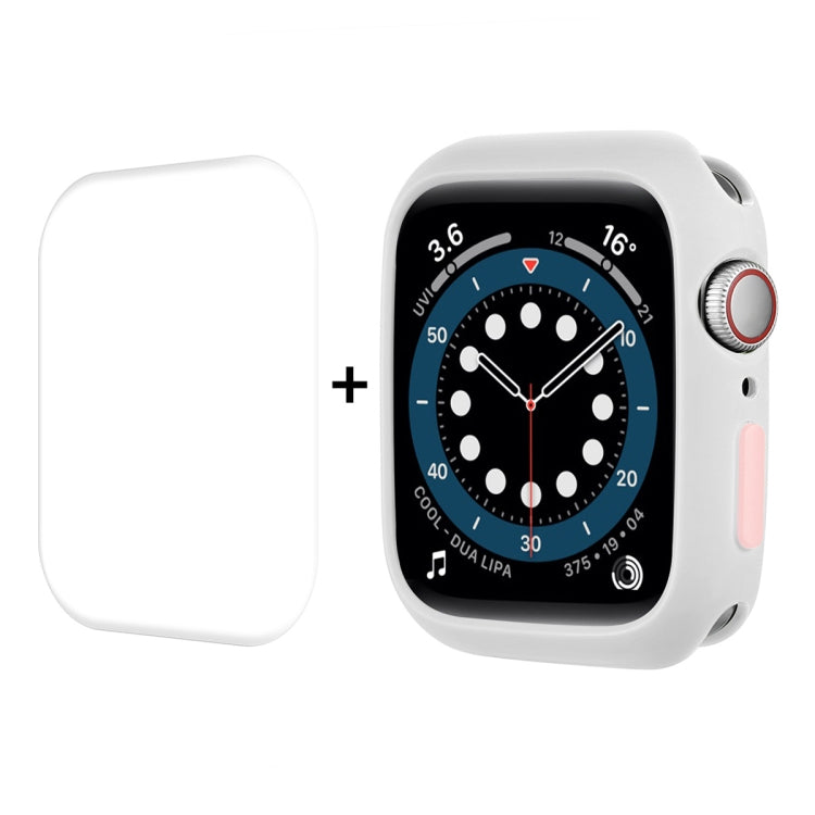 ENKAY  TPU Case  + Full Coverage PET Screen Protector For Apple Watch Series 8 / 7 41mm(White) - free shipping - PMC TechLife - Order now!