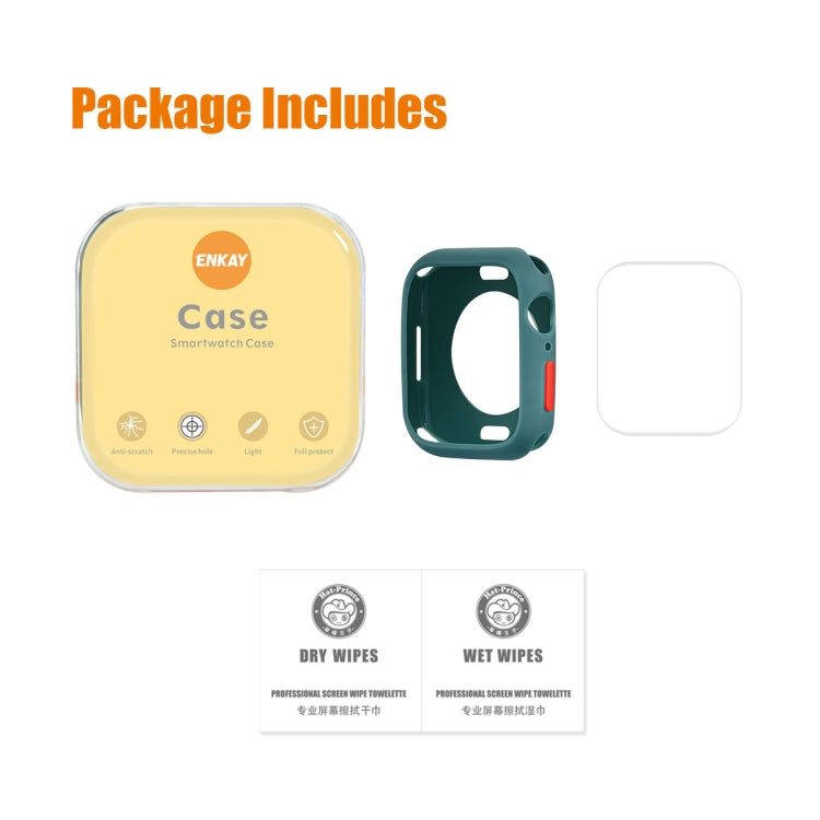 ENKAY  TPU Case  + Full Coverage PET Screen Protector For Apple Watch Series 8 / 7 41mm(White) - free shipping - PMC TechLife - Order now!
