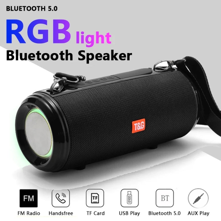 T&G TG537 RGB Light Portable Waterproof Bluetooth Speaker Supports FM / TF Card(Red) - Desktop Speaker by T&G | Online Shopping South Africa | PMC Jewellery