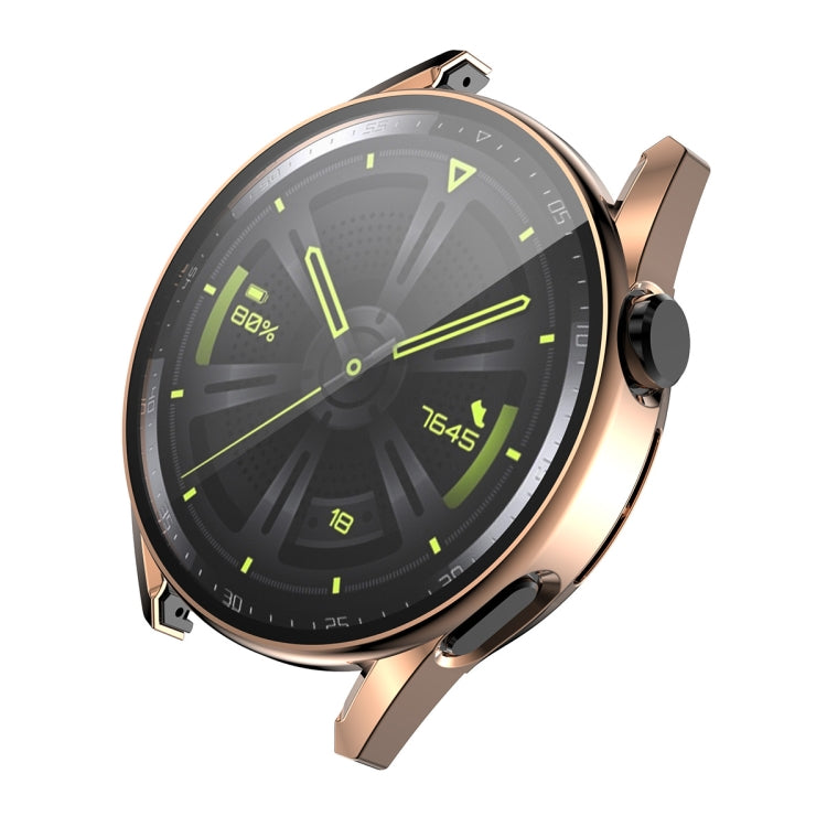For Huawei Watch GT 3 46mm ENKAY PC Frame + Tempered Glass Protector Composite Case(Rose Gold) - Watch Cases by ENKAY | Online Shopping South Africa | PMC TechLife | Buy Now Pay Later Mobicred