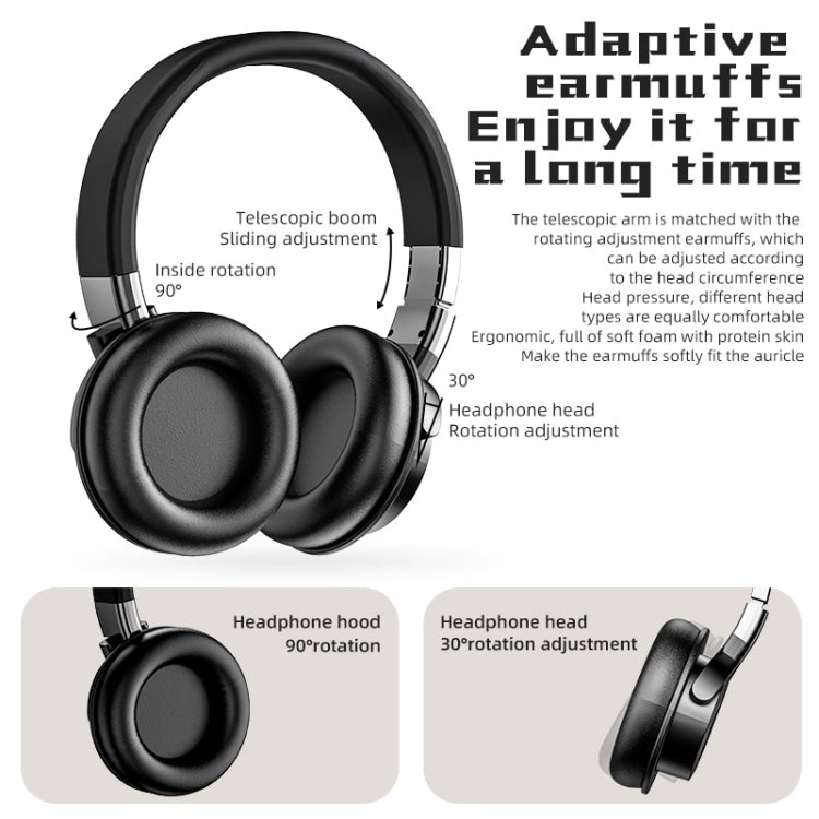 A51 USB Charging Wireless Bluetooth HIFI Stereo Headset with Mic(Blue) - Headset & Headphone by PMC TechLife | Online Shopping South Africa | PMC TechLife