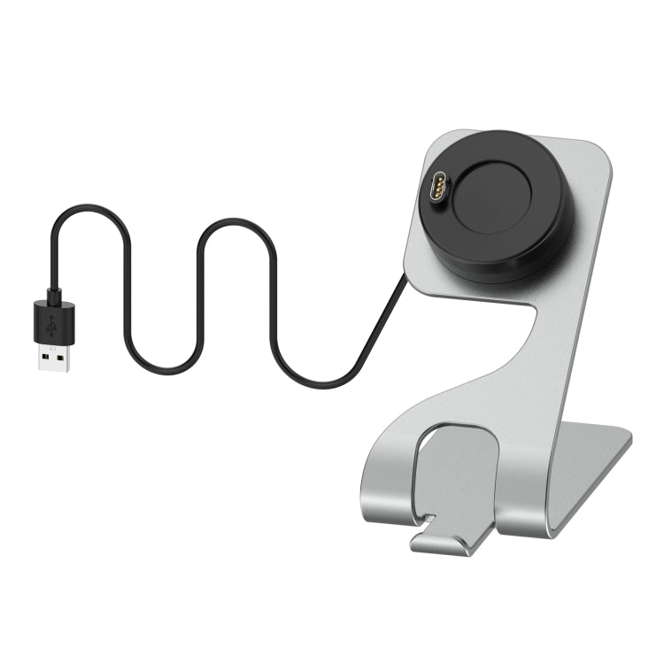 For Garmin Vivoactive 4 Rotatable Magnetic Metal Charging Base(Gray) - Charger by PMC TechLife | Online Shopping South Africa | PMC TechLife | Buy Now Pay Later Mobicred