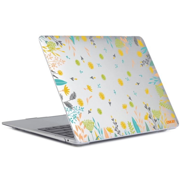 ENKAY Flower Series Pattern Laotop Protective Crystal Case For MacBook Pro 13.3 inch A1706 / A1708 / A1989 / A2159(Dandelion) - MacBook Pro Cases by ENKAY | Online Shopping South Africa | PMC Jewellery