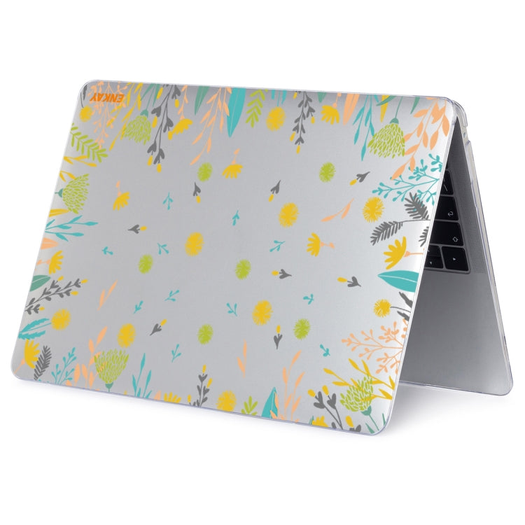 ENKAY Flower Series Pattern Laotop Protective Crystal Case For MacBook Pro 13.3 inch A1706 / A1708 / A1989 / A2159(Dandelion) - MacBook Pro Cases by ENKAY | Online Shopping South Africa | PMC Jewellery