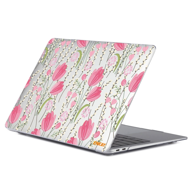 ENKAY Flower Series Pattern Laotop Protective Crystal Case For MacBook Pro 13.3 inch A1706 / A1708 / A1989 / A2159(Tulips) - MacBook Pro Cases by ENKAY | Online Shopping South Africa | PMC Jewellery