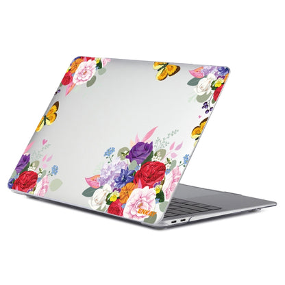 ENKAY Flower Series Pattern Laotop Protective Crystal Case For MacBook Pro 13.3 inch A2251 / A2289 / A2338 2020(Rose) - MacBook Pro Cases by ENKAY | Online Shopping South Africa | PMC Jewellery