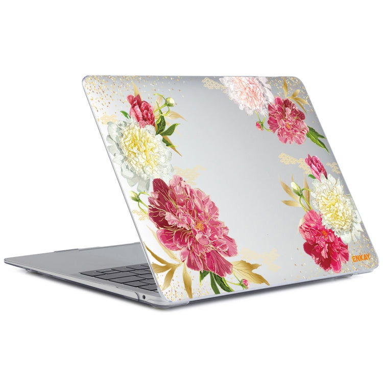 ENKAY Flower Series Pattern Laotop Protective Crystal Case For MacBook Pro 13.3 inch A2251 / A2289 / A2338 2020(Paeonia) - MacBook Pro Cases by ENKAY | Online Shopping South Africa | PMC Jewellery