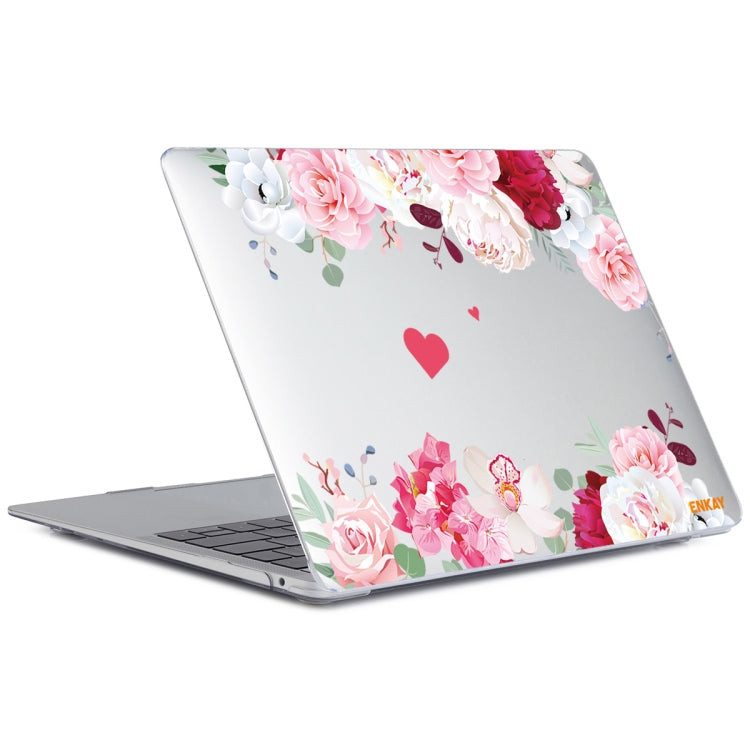 ENKAY Flower Series Pattern Laotop Protective Crystal Case For MacBook Pro 15.4 inch A1707 / A1990(Peony) - MacBook Pro Cases by ENKAY | Online Shopping South Africa | PMC Jewellery