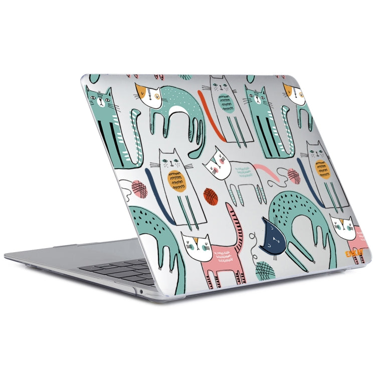 For MacBook Air 13.3 inch A1932 / A2179 / A2337 ENKAY Animal Series Pattern Laotop Protective Crystal Case(Thin Cat) - MacBook Air Cases by ENKAY | Online Shopping South Africa | PMC Jewellery