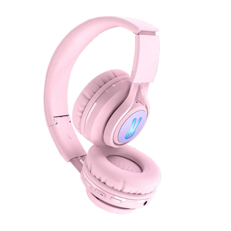 BT06C+ Children Head-mounted Cute Wireless Bluetooth Headset with Microphone & LED Light(Pink) - Headset & Headphone by PMC Jewellery | Online Shopping South Africa | PMC Jewellery