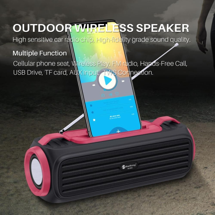 NewRixing NR903F TWS Portable Outdoor Bluetooth Speaker Support TF Card / FM(Blue) - Desktop Speaker by New Rixing | Online Shopping South Africa | PMC Jewellery