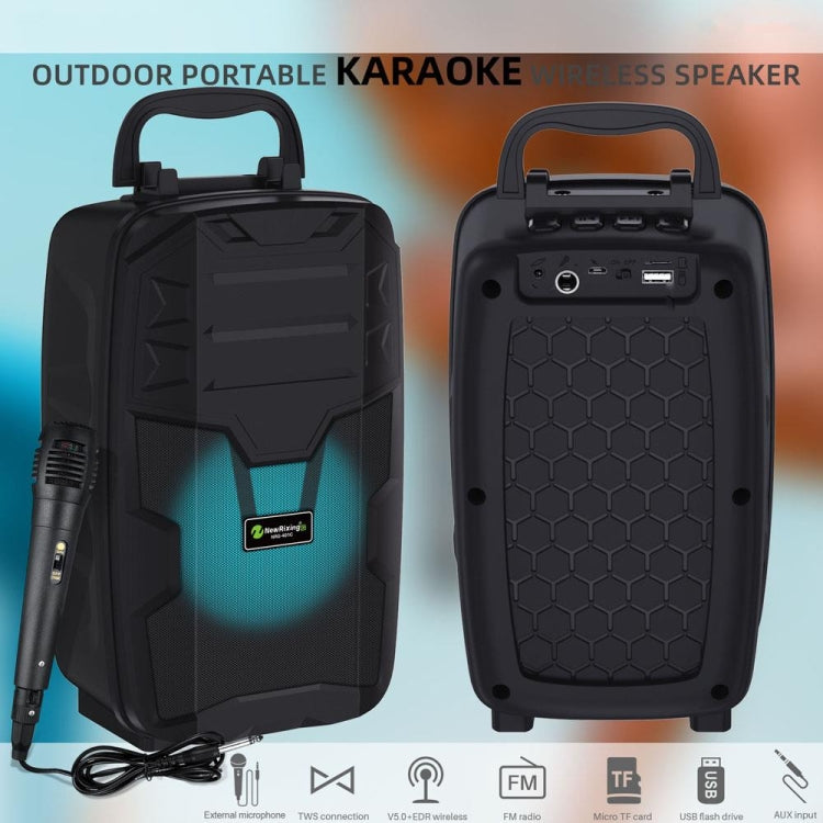 NewRixing NRG401C Outdoor Portable Karaoke Wireless Speaker High-Power Audio Amplifier No Mic(Black) - Loudspeaker by New Rixing | Online Shopping South Africa | PMC Jewellery