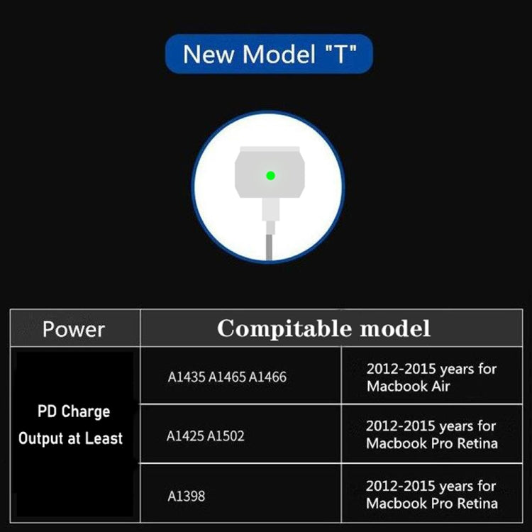 PD-65W USB-C / Type-C + QC3. 0 USB Laptop Charging Adapter + 1.8m USB-C / Type-C to MagSafe 2 / T Head Data Cable, AU Plug / US Plug(White) - Cable & Adapter by PMC Jewellery | Online Shopping South Africa | PMC Jewellery