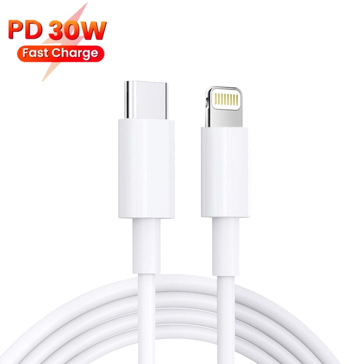 PD 35W Dual USB-C / Type-C Ports Charger with 1m Type-C to 8 Pin Data Cable, EU Plug - USB Charger by PMC TechLife | Online Shopping South Africa | PMC TechLife | Buy Now Pay Later Mobicred