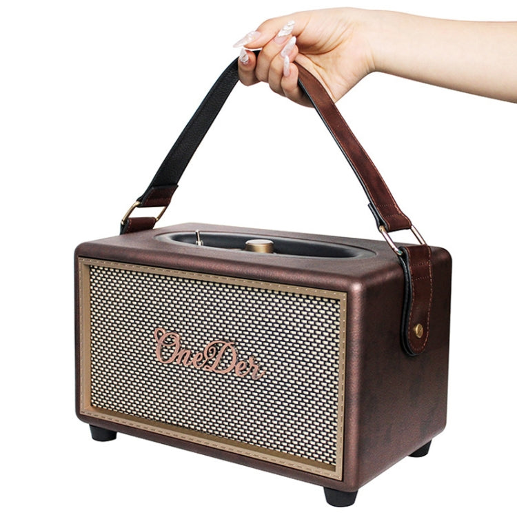 Oneder D6 40W Retro Classic Wooden Portable Outdoor Bluetooth Speaker(Brown) - Desktop Speaker by OneDer | Online Shopping South Africa | PMC Jewellery