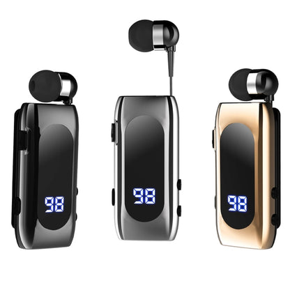 K55 Retractable Cable BT5.2 Smart In-ear Single Sports Earphone(Gray) - Sport Earphone by PMC Jewellery | Online Shopping South Africa | PMC Jewellery