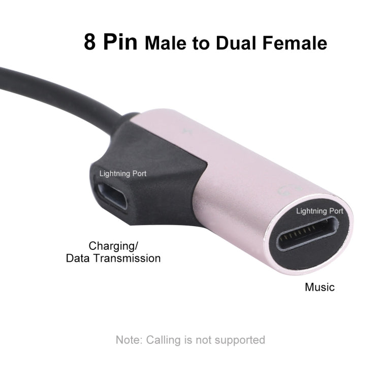 ENKAY ENK-AT109 Male 8 Pin to Dual Female 8 Pin Adapter Data Transfer Cable(Black) - Converter & Adapter by ENKAY | Online Shopping South Africa | PMC Jewellery