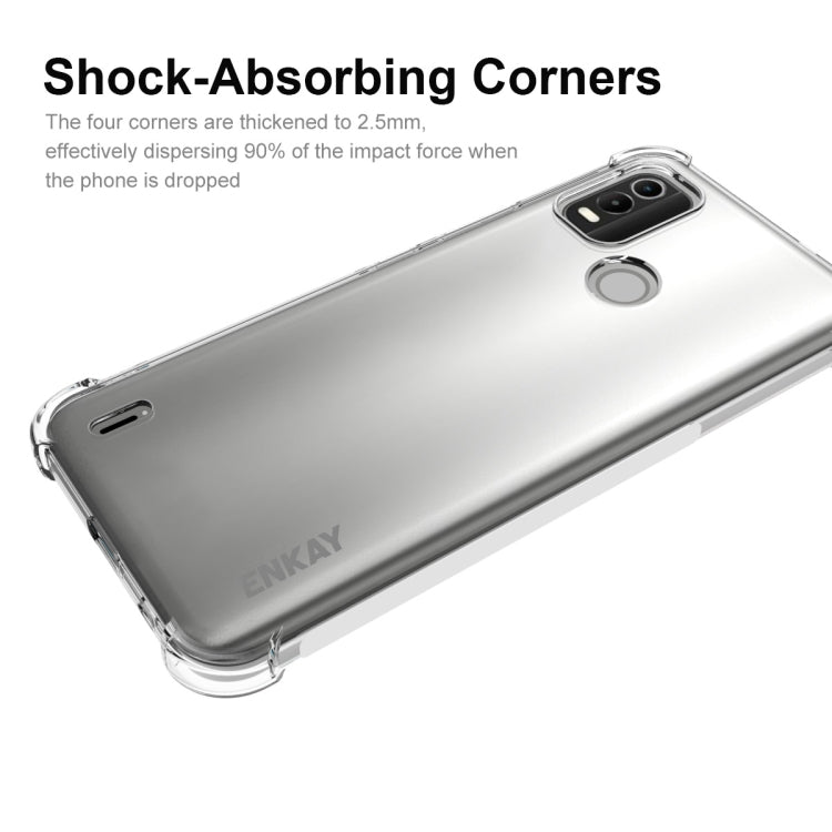 For Nokia C21 Plus ENKAY Transparent TPU Shockproof Phone Case - Nokia Cases by ENKAY | Online Shopping South Africa | PMC TechLife | Buy Now Pay Later Mobicred