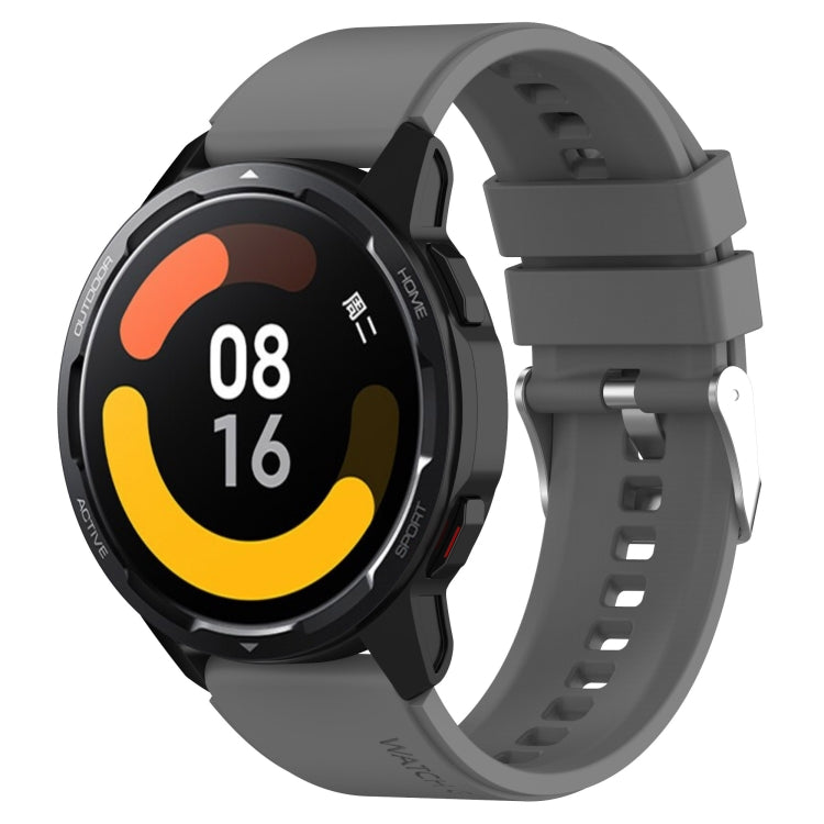 Protruding Head Silicone Strap Silver Buckle For Samsung Galaxy Watch Active2 40mm/44mm 20mm(Gray) - Watch Bands by PMC TechLife | Online Shopping South Africa | PMC TechLife | Buy Now Pay Later Mobicred