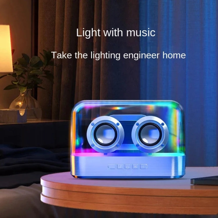 K9 Transparent RGB Portable Wireless Bluetooth Speaker Support AUX FM TF Card(White) - Desktop Speaker by PMC TechLife | Online Shopping South Africa | PMC TechLife