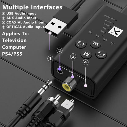 T9 Low latency 5.2 Bluetooth Audio Transmitter Supports Fiber Optic Coaxial APTX With USB Cable - Audio Receiver Transmitter by PMC Jewellery | Online Shopping South Africa | PMC Jewellery