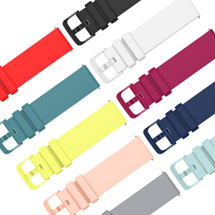 Compatible with Garmin Vivoactive 4S 18mm Solid Color Soft Silicone Watch Band(White) - Watch Bands by PMC TechLife | Online Shopping South Africa | PMC TechLife | Buy Now Pay Later Mobicred