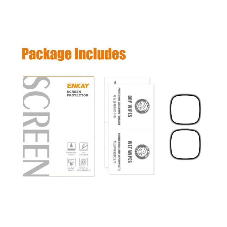 2 PCS For Fitbit Versa 4 / Sense 2 ENKAY 3D Full Coverage Soft PC Edge + PMMA HD Screen Protector Film - Screen Protector by ENKAY | Online Shopping South Africa | PMC TechLife | Buy Now Pay Later Mobicred