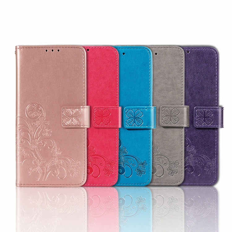 For T-Mobile Revvl 6 Pro 5G Four-leaf Clasp Embossed Buckle Leather Phone Case(Gray) - More Brand by PMC TechLife | Online Shopping South Africa | PMC TechLife