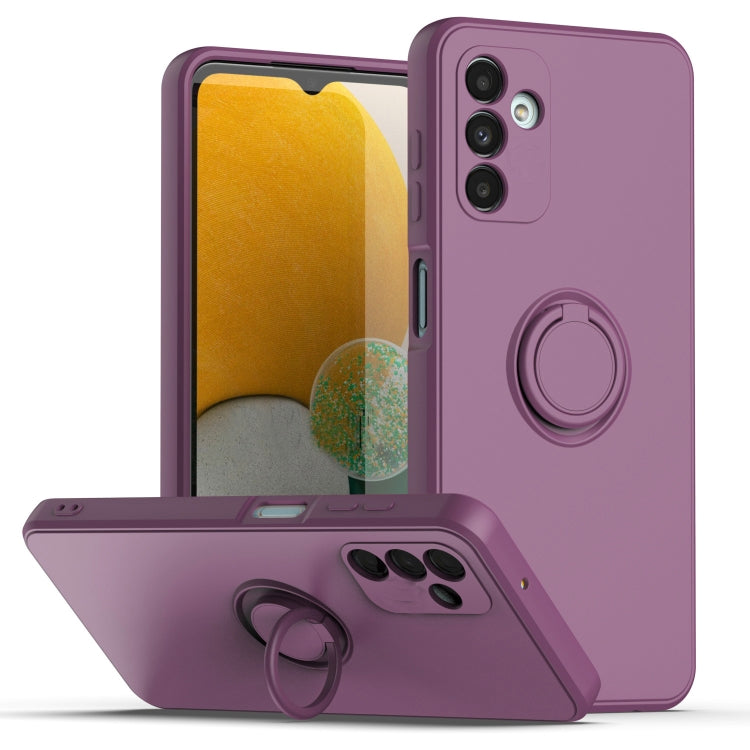 Ring Kickstand Silicone Phone Case For Samsung Galaxy A14 5G(Purple) - Galaxy Phone Cases by PMC TechLife | Online Shopping South Africa | PMC TechLife
