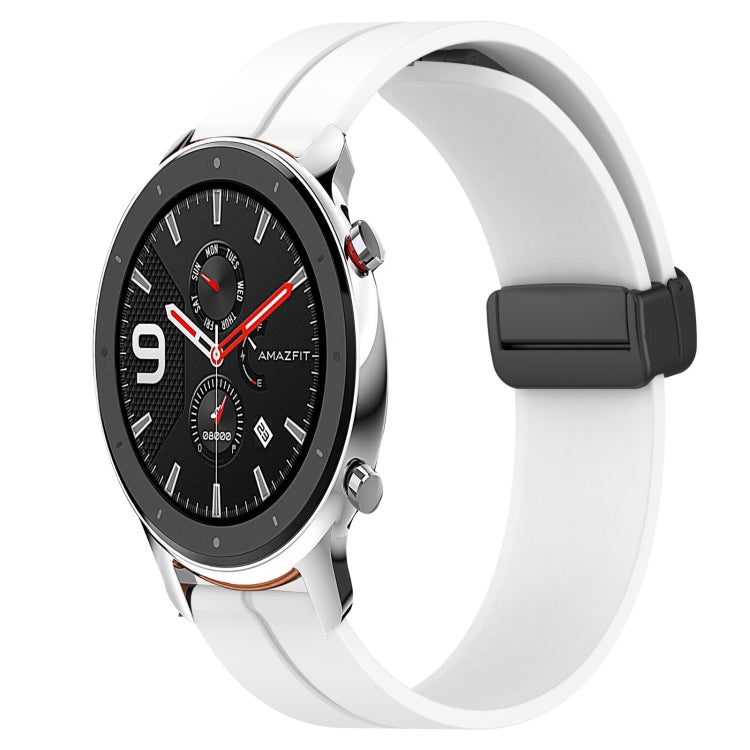 For Amazfit GTR 42mm 20mm Solid Color Magnetic Clasp Silicone Watch Band(White) - free shipping - PMC TechLife - Order now!
