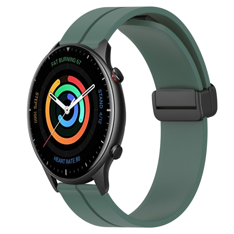 For Amazfit GTR 2 22mm Solid Color Magnetic Clasp Silicone Watch Band(Olive Green) - free shipping - PMC TechLife - Order now!