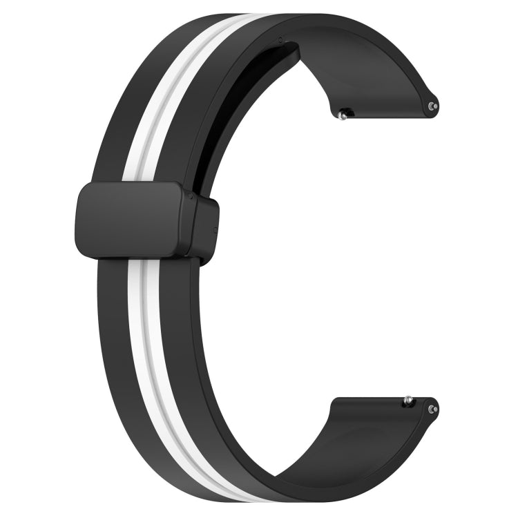 For Honor Magic Watch 2 46mm 22mm Folding Magnetic Clasp Silicone Watch Band(Black+White) - free shipping - PMC TechLife - Order now!