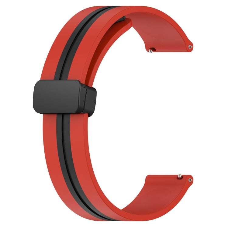 Compatible with Garmin Compatible witherunner 55 20mm Folding Magnetic Clasp Silicone Watch Band(Red+Black) - free shipping - PMC TechLife - Order now!