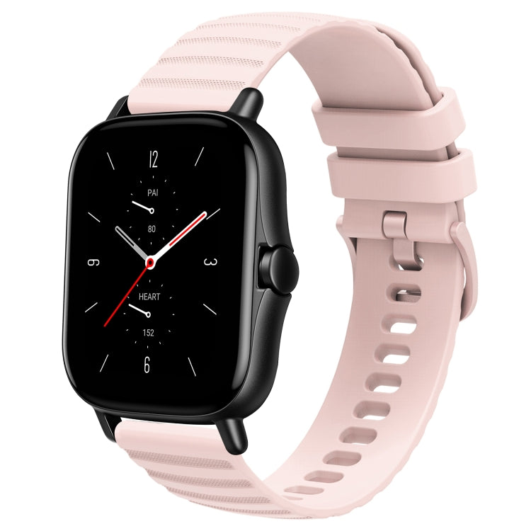 For Amazfit GTS 2E 20mm Wavy Dot Pattern Solid Color Silicone Watch Band(Pink) - free shipping - PMC TechLife - Order now!