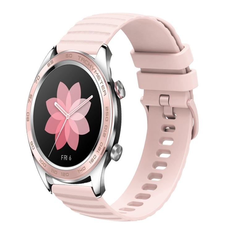 For Honor Watch Dream 22mm Wavy Dot Pattern Solid Color Silicone Watch Band(Pink) - free shipping - PMC TechLife - Order now!