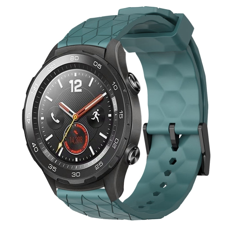 For Huawei Watch 2 20mm Football Pattern Solid Color Silicone Watch Band(Rock Cyan) - free shipping - PMC TechLife - Order now!