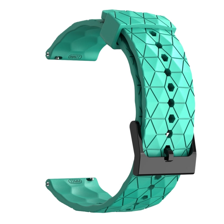 For Amazfit GTR 4 22mm Football Pattern Solid Color Silicone Watch Band(Teal) - free shipping - PMC TechLife - Order now!