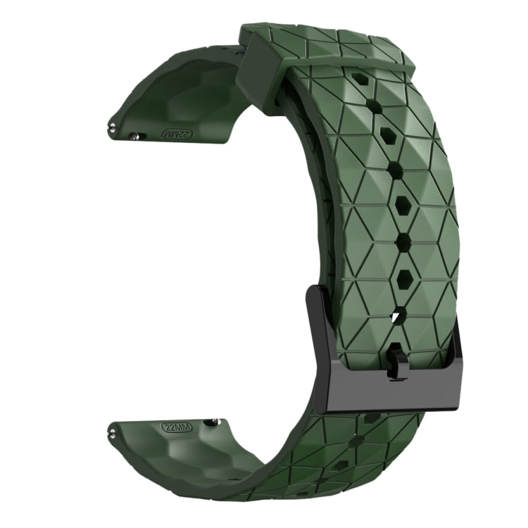 For Honor Magic Watch 2 46mm 22mm Football Pattern Solid Color Silicone Watch Band(Army Green) - free shipping - PMC TechLife - Order now!