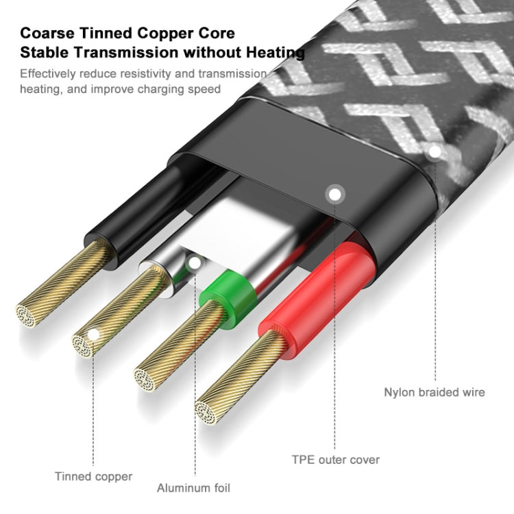 ENKAY Hat-Prince 30W USB C / Type-C to Apple 8 Pin 3A Fast Charging Data Weave Cable, Length:1m - Cable & Adapter by ENKAY | Online Shopping South Africa | PMC TechLife | Buy Now Pay Later Mobicred