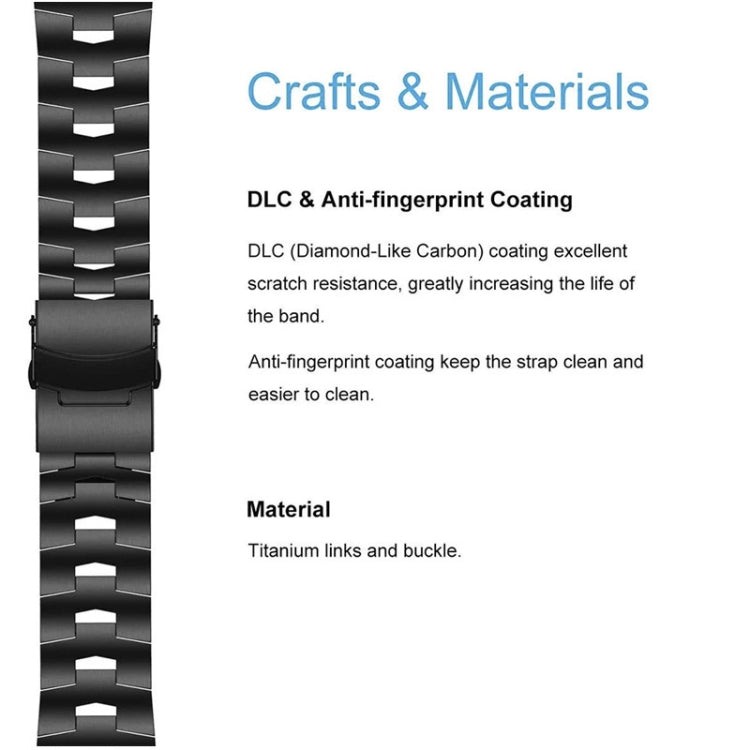 Compatible with Garmin Approach S62 22mm Titanium Alloy Quick Release Watch Band(Black) - free shipping - PMC TechLife - Order now!