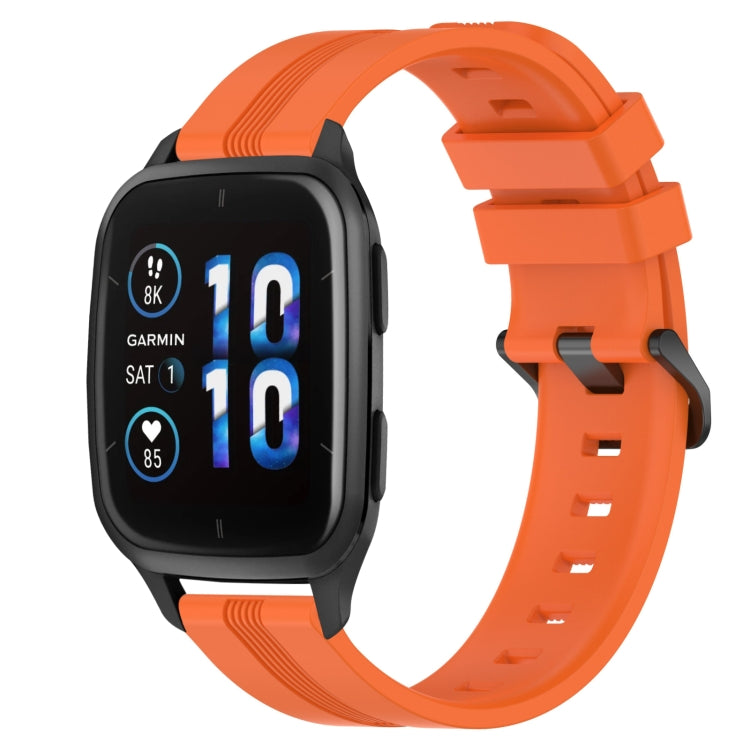 Compatible with Garmin Compatible witherunner Sq2 20mm Concave Striped Slicone Watch Band(Orange) - free shipping - PMC TechLife - Order now!